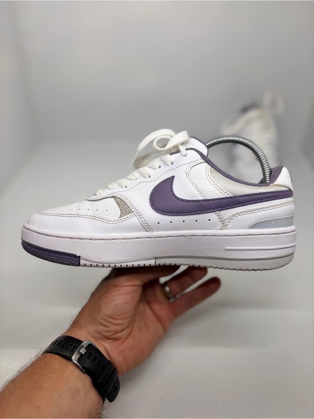 Nike Air Force 1 LV8 GS White Court Purple Sneakers Youth 8Y Women’s 9.5 - Picture 6 of 13